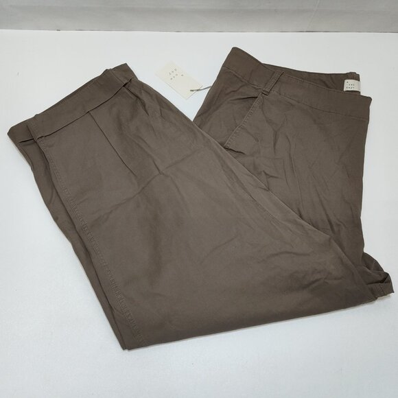 A New Day Womens 20W Dark Brown Stretch Straight Relaxed Cuffed Ankle Pants NWT - Picture 7 of 11